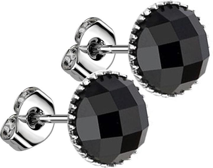 Immagine prodotto Star Piercing Orecchini a perno in cristallo sfaccettato nero (Acciaio chirurgico 316L, senza ottone)