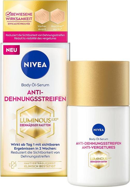 Image du produit NIVEA Sérum huileux lumineux pour le corps anti-vergetures (Huile pour le corps, 100 ml)