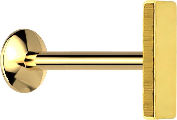 Produktbild Star Piercing Micro UFO Labret Innengewinde vergoldet mit Balken (ohne Messing, Chirurgenstahl 316L)