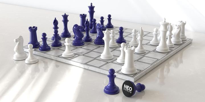 Actual product image Skyline Chess Chess Game - Wooden Series - Blue Vs White (with Marble Gradient Square)