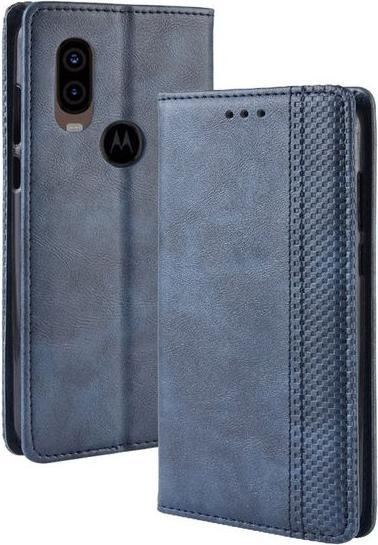 Actual product image MU Style Vintage Style Leather Book Cover Case (Motorola One Vision)