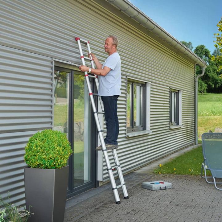 Immagine prodotto Hailo FlexLine, scala telescopica di sicurezza in alluminio, 9 pioli (Scala singola, 264 cm)