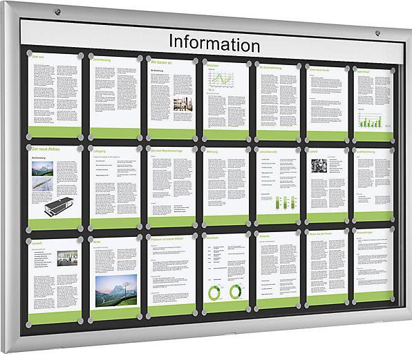 Actual product image kaiserkraft Display case for indoor and outdoor use (Magnet board, 160 x 102.5 cm)