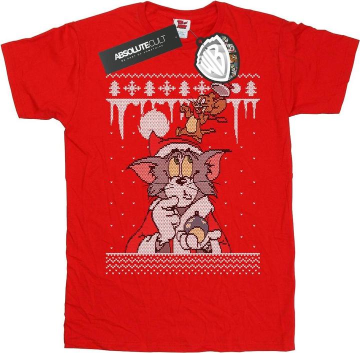 Actual product image Tom & Jerry Boys Christmas Fair Isle T-Shirt (140, 146)
