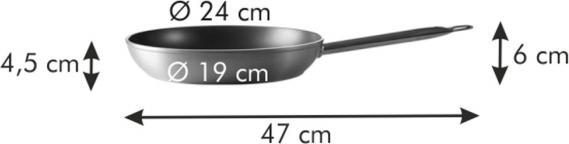 Image du produit Tescoma Frying Pan 24 cm Long Handle Grandchef (24 cm, Poêle à frire, Aluminium)