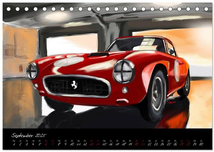 Actual product image Sportwagen Klassiker Kunst (Tischkalender 2025 DIN A5 quer), Monatskalender (A5, German)