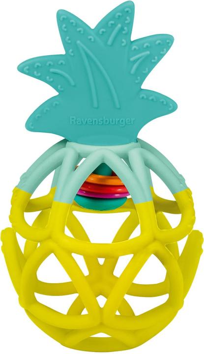 Ravensburger 4869 hochet play+ : ananas, aide à la dentition, silicone Jouets pour bébé dès 0 ans