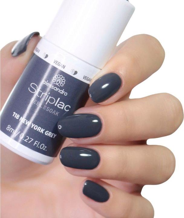 Produktbild Alessandro Striplac Peel or Soak New York Grey 8 ml (Grau, Abziehbarer Nagellack)