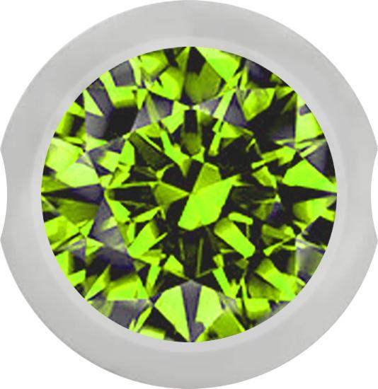 Image du produit Star Piercing Ball Closure Boule argentée avec cristal vert clair (Acier chirurgical 316L)