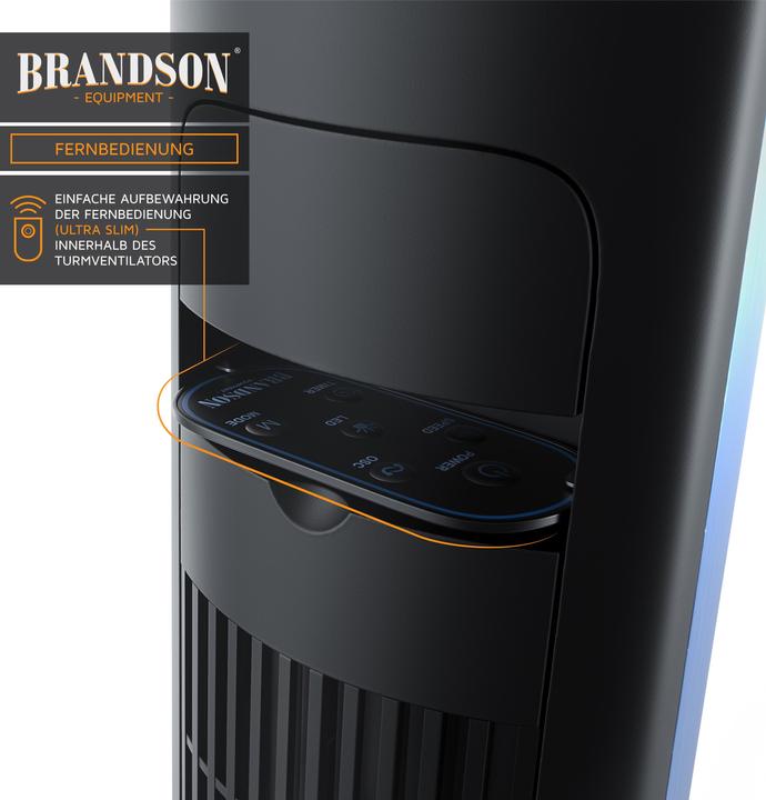 Produktbild Brandson Turmventilator, Fernbedienung, Standventilator 108 cm, 10° neigbar, Oszillation, 4 Modi, blau (52 dB)