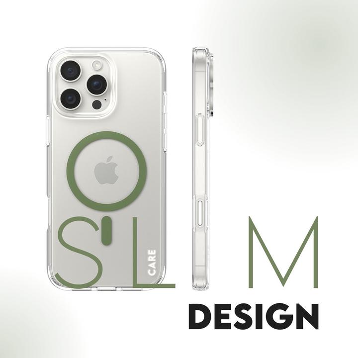 Actual product image PanzerGlass CARE by ® Flagship Case Transparent Urban Combat w. Green MagSafe iPhone '24 6.9" Pro (Apple iPhone 16 Pro Max)