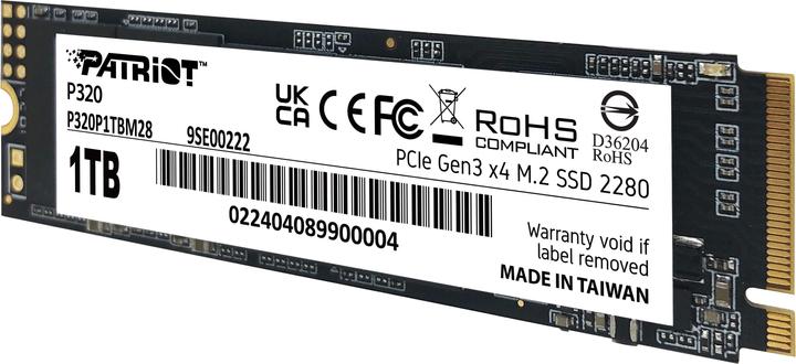 Nutritional values and ingredients Patriot SSD Viper P320 M.2 PCI-Ex4 NVMe 1TB 3GB/s (1000 GB, M.2 2280)
