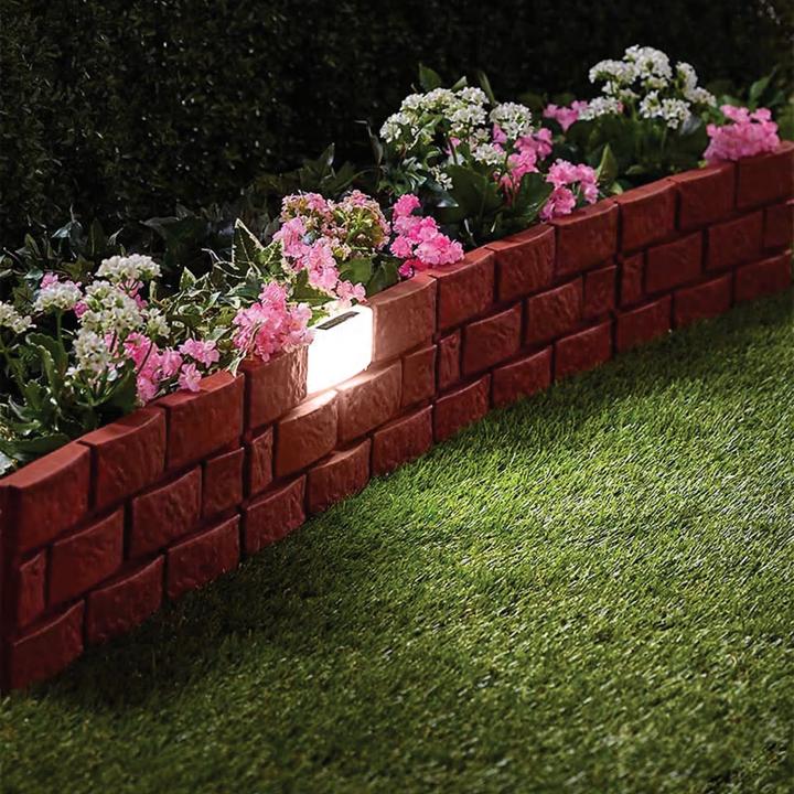 Produktbild HTI-Living Beeteinfassung Nessa Solar Steinmauer 4-teilig Terracotta (174 cm)
