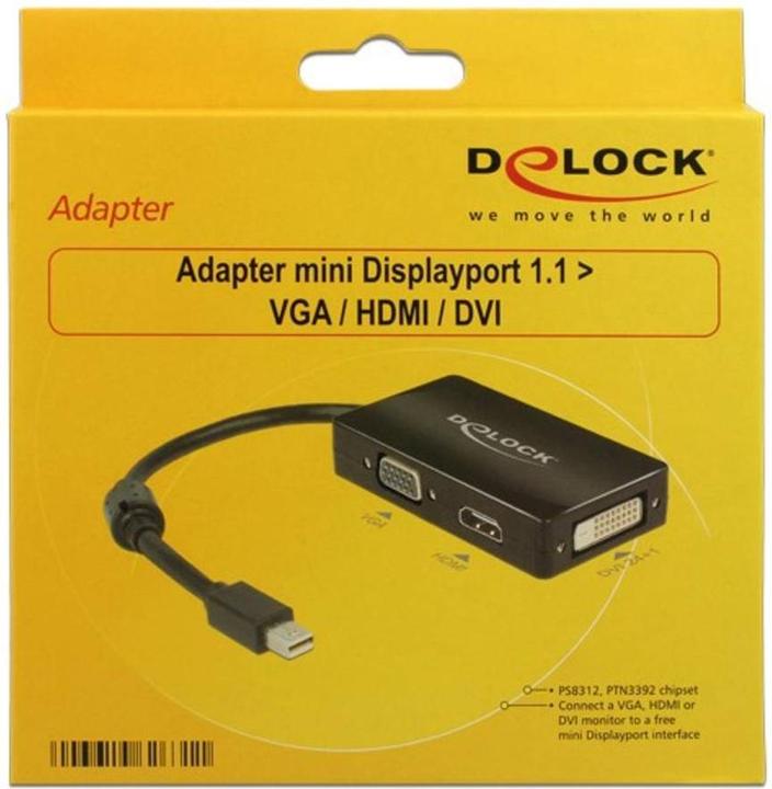 Productafbeelding Delock Mini DP naar (DVI, HDMI, VGA, 16 cm)