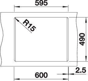 Actual product image Blanco Naxa 6 (Fitted sink, 61.50 cm, 51 cm)