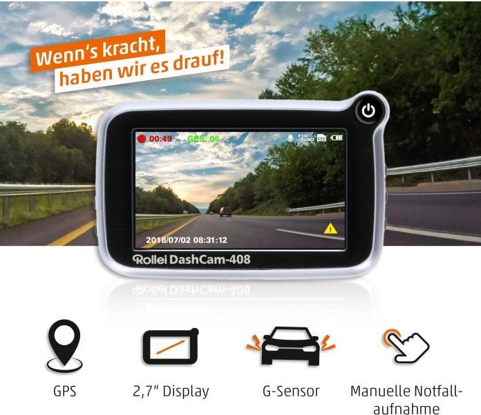 Immagine prodotto Rollei DashCam-408 (Accelerometro, Ricevitore GPS, Full HD)