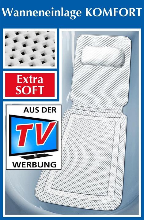 Image du produit Wenko Tapis de baignoire Confort avec coussin pour la nuque (125 x 36 x 6 cm)