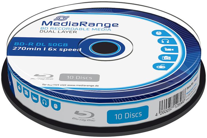 Image du produit MediaRange Blu-ray vierge BD-R double couche, broche de 10 pièces (10 x)