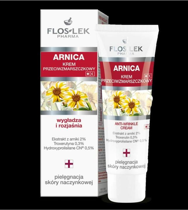 Actual product image Floslek FLOSLEK Arnica Anti-Wrinkle Cream krem przeciwzmarszczkowy do skóry naczynkowej 50ml (50 ml, Day + Night)