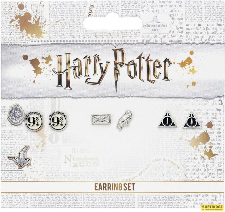 Produktbild GED Harry Potter Stud Earring Set: Platf.9 3/4-Hedwig-Deathly H. (Versilbertes Metall)