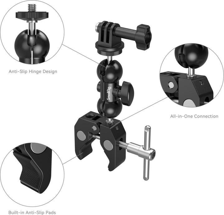 Produktbild SmallRig Klemmhalterung Super Clamp mit Kugelkopf Magic Arm (Diverses Video Zubehör)