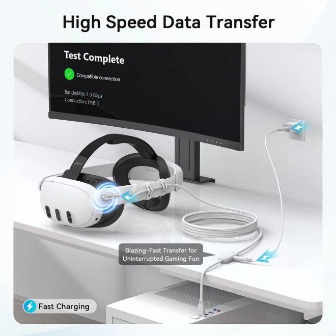 Produktbild AMVR Meta Quest 3 / 3S VR Link Kabel mit 36W Ladeleistung