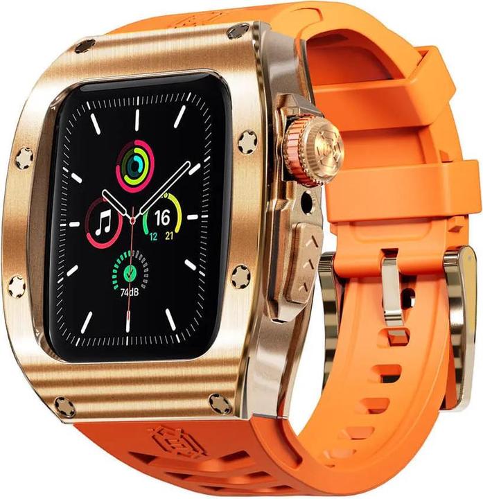 Productafbeelding Shellbox - Waterproof IP68 + Watchband - Apple Watch 4 / 5 / 6 / SE (44mm) - Rose Gold