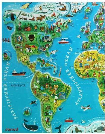 Immagine prodotto Janod Mappa magnetica "Il mondo (92 pezzi)