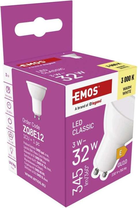 Actual product image Emos Classic (GU10, 3 W, 345 lm, 1 x, E)