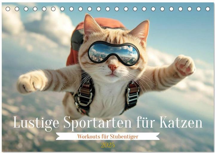 Produktbild Lustige Sportarten fr Katzen (Tischkalender 2025 DIN A5 quer), Monatskalender (A5, Deutsch)