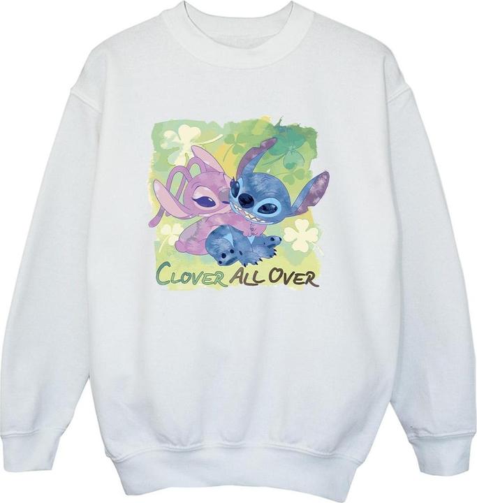 Disney Lilo And Stitch St Patrick's Day Clover Sweatshirt Jungen