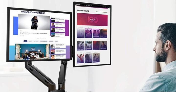 Immagine prodotto Techly Supporto da scrivania per 2 TV LCD LED 43-81cm 17-32inch morsetto a molla a gas nero (Tavolo, 32")