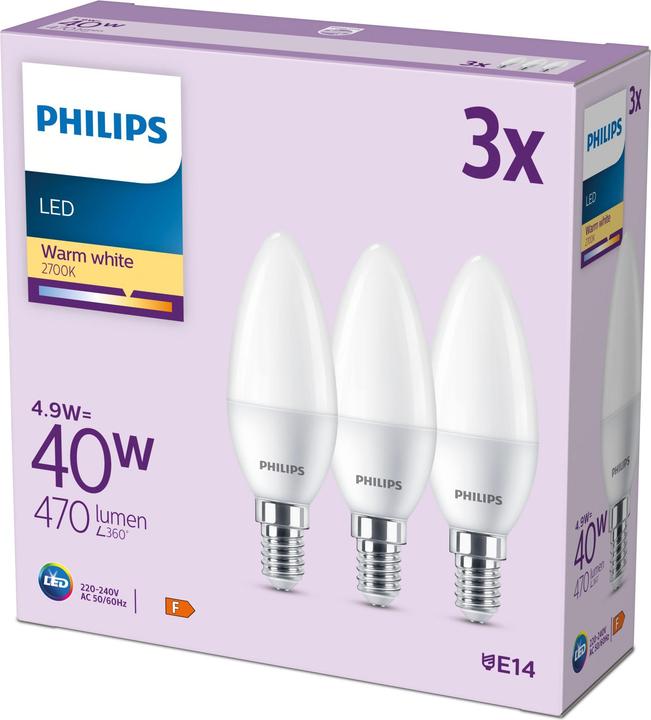 Actual product image Philips Led lamp (E14, 4.90 W, 470 lm, 3 x, F)