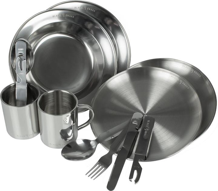 Produktbild Black Snake tiefer Teller, flacher Teller, Tasse, Essbesteck
