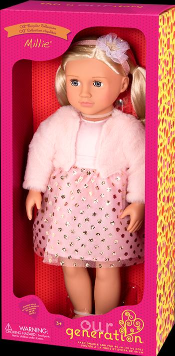 Produktbild Our Generation doll with pink glitter dress Millie, BD31252Z