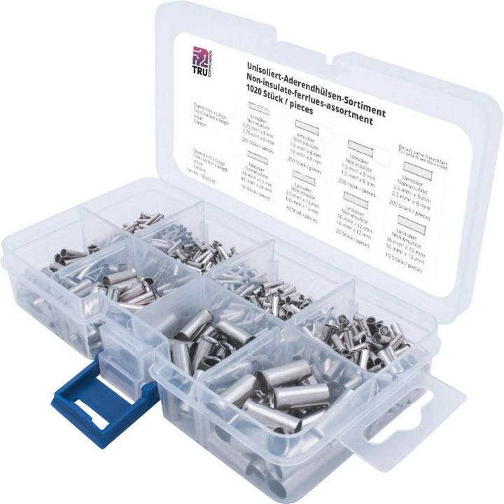 Produktbild Tru Components Aderendhülsen-Set, unisoliert 1020 teilig