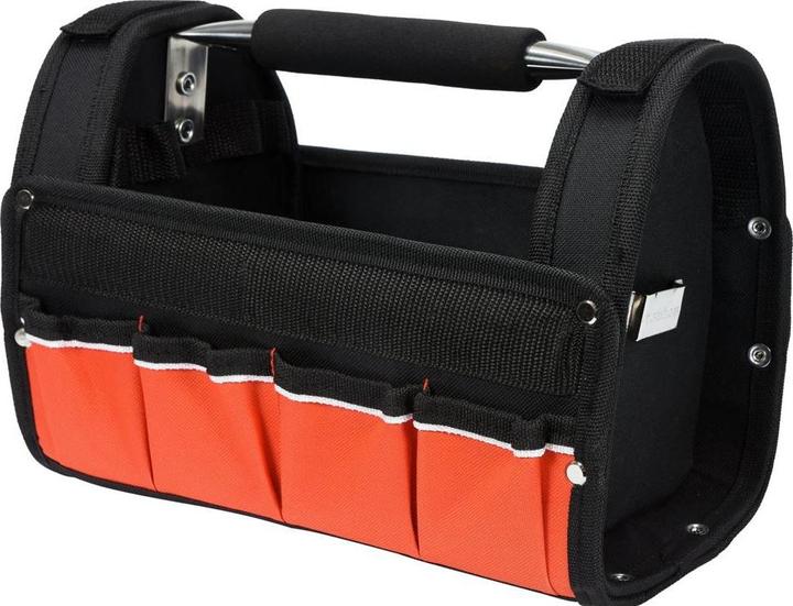 Actual product image Yato Tool bag 9 compartments 30.5 x 19 x 22 cm empty Metal handle open Velcro fastener small (1 pieces)