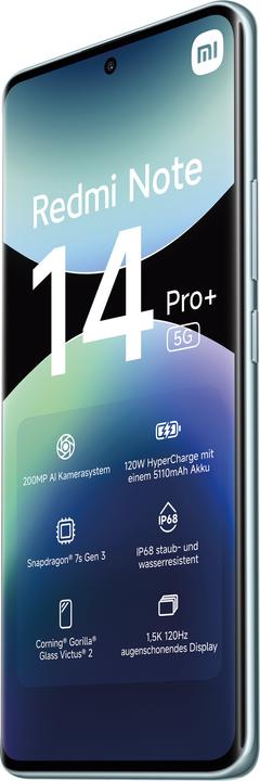 Actual product image Xiaomi Redmi Note 14 Pro+ (256 GB, Frost Blue, 6.67", Dual SIM, 200 Mpx, 5G)