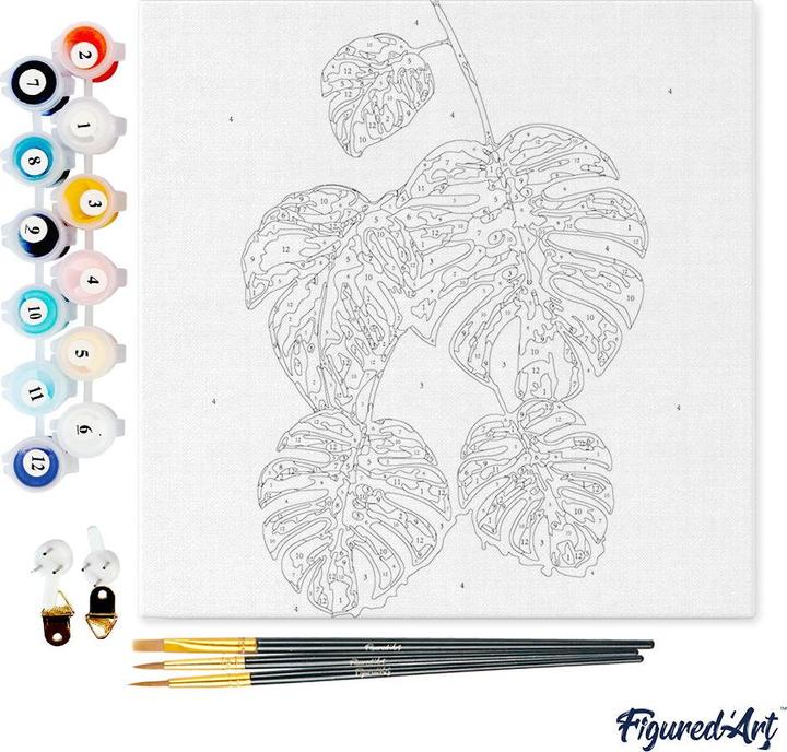 Image du produit Figured'Art Mini Peinture par Numéros avec Cadre - Feuilles