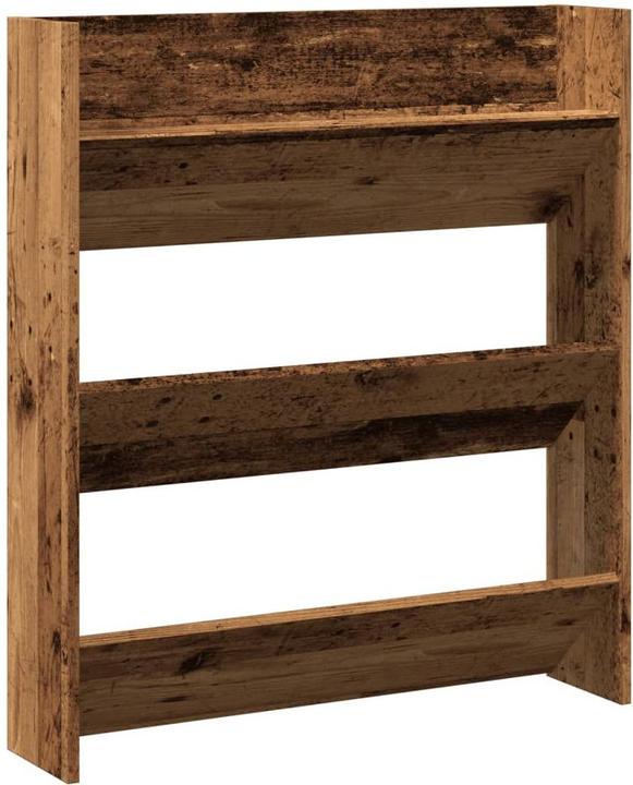 Produktbild VidaXL Schuhregal Wandmontage Altholz-Optik 80x18x90 cm Holzwerkstoff (80 x 18 x 90 cm)