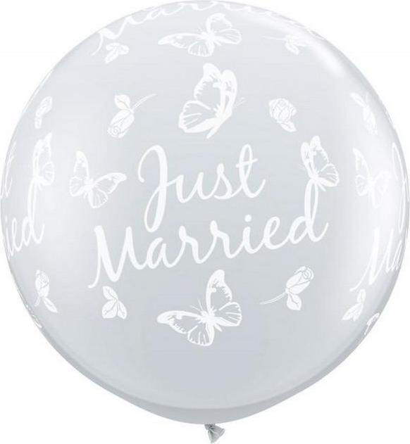 Produktbild Qualatex Schmetterlinge Ballons Latex Frisch verheiratet 2erPack