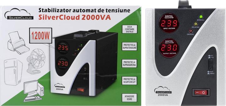 Actual product image SilverCloud Voltage stabiliser 2000VA 1200W 9.1A (2000 VA, 1200 W)