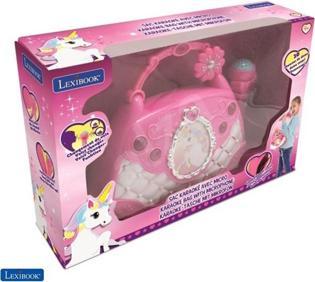 Actual product image Lexibook Unicorn karaoke and music speaker in handbag design, microphone, voice changer, audio-in cable