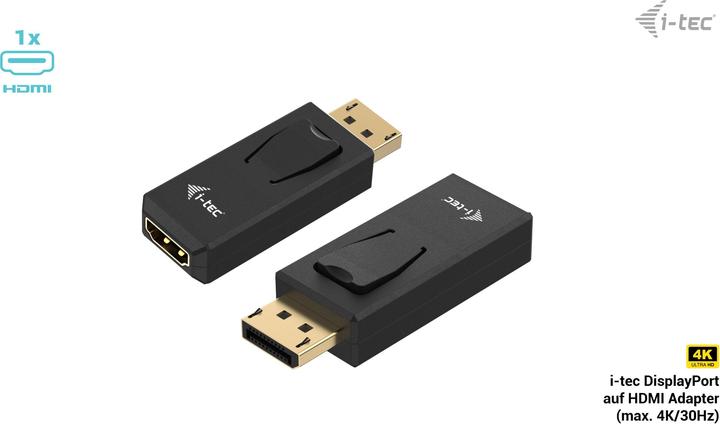 Produktbild i-tec Passiver Adapter DisplayPort zu HDMI Aufloesung 4K/30Hz (HDMI, 2.20 cm)