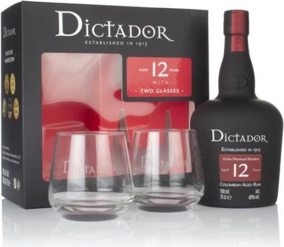 Image du produit Dictador Rhum Solera System Aged 12 Years Ultra Premium Reserve avec étui et 2 verres (1 x 70 cl)