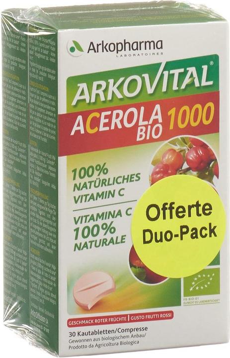 Image du produit Arkopharma Arkovital Bio Acerola Kautabletten 1000mg (60 pièce(s), Cachets, 191 g)