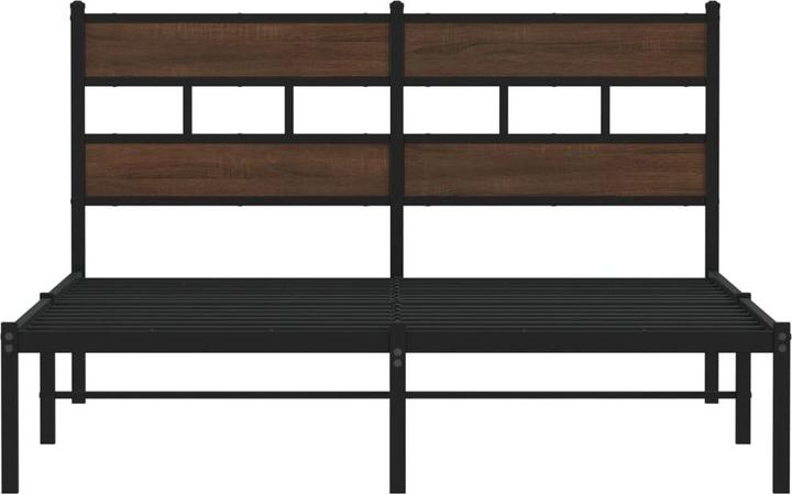 Immagine prodotto VidaXL Struttura letto con testiera in metallo letto matrimoniale in rovere marrone 180x200cm (180 x 200 cm)