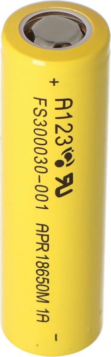 Actual product image AccuCell Battery A123 APR18650M1-A, LiFePo4 battery (18650, 1100 mAh)
