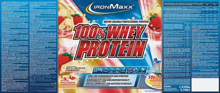 Produktbild IronMaxx 100% Whey Protein (2350g Dose) (Erdbeere, Weisse Schokolade, 1 Stk., 2350 g)