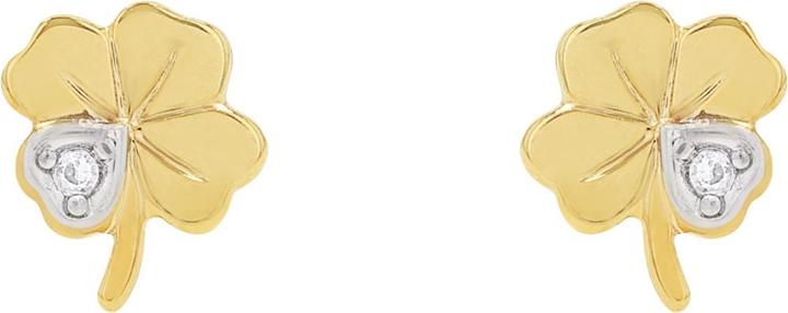 Produktbild zz_ArchivedByPCD_Amor Schmuck_zu_Amor Amor Ohrschmuck für Damen, Gold 375, Zirkonia synth. | Kleeblatt (9 ct, Gold 375)